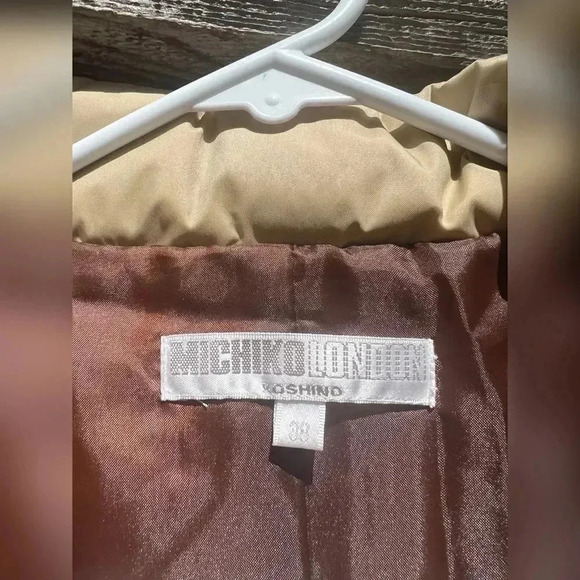 Michiko London Tan Puffer Coat - Picture 3 of 5